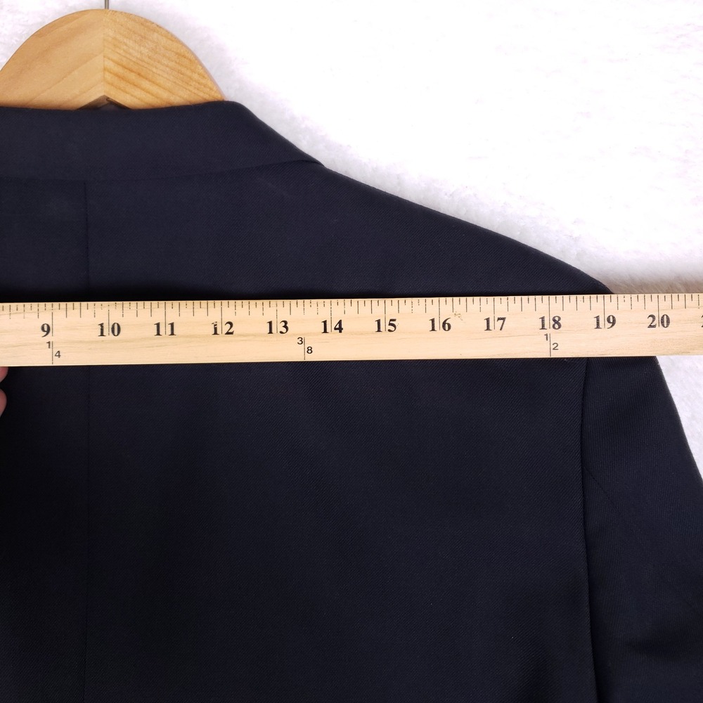 M and H Mens Navy Blue Two Button Blazer Sport Coat Made in USA Size 44 Long - Picture 12 of 13